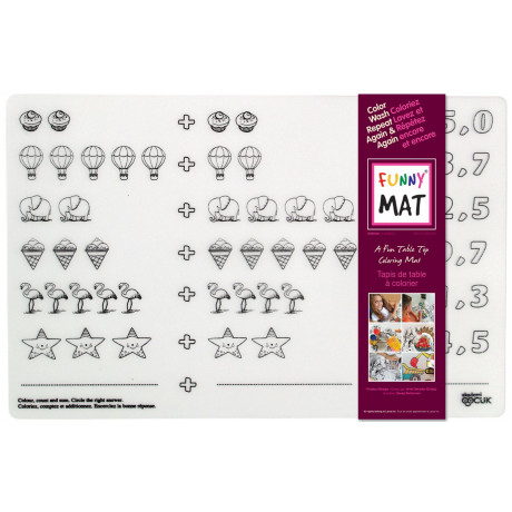 Funny Mat - Tapis à colorier de table réutilisable - Choix assorties 