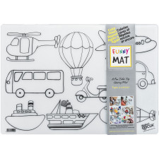 Funny Mat - Reusable Table Top Coloring Mat - Assorted Choices