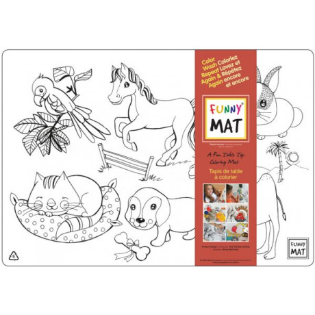 Funny Mat - Tapis à colorier de table réutilisable - Choix assorties 