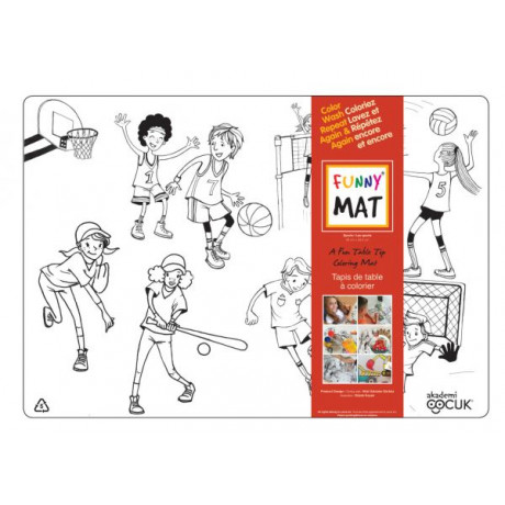 Funny Mat - Tapis à colorier de table réutilisable - Choix assorties 