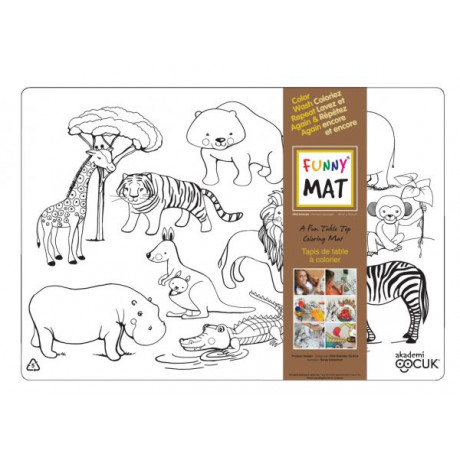 Funny Mat - Tapis à colorier de table réutilisable - Choix assorties 