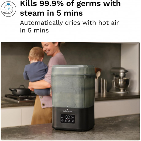 Baby Brezza - Stérilisateur de bouteille SuperQuick 10 minutes + Séchoir